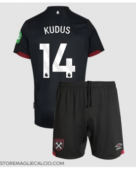 West Ham United Mohammed Kudus #14 Maglia Gara Trasferta Repliche 2024-25 Bambino Maniche Corte